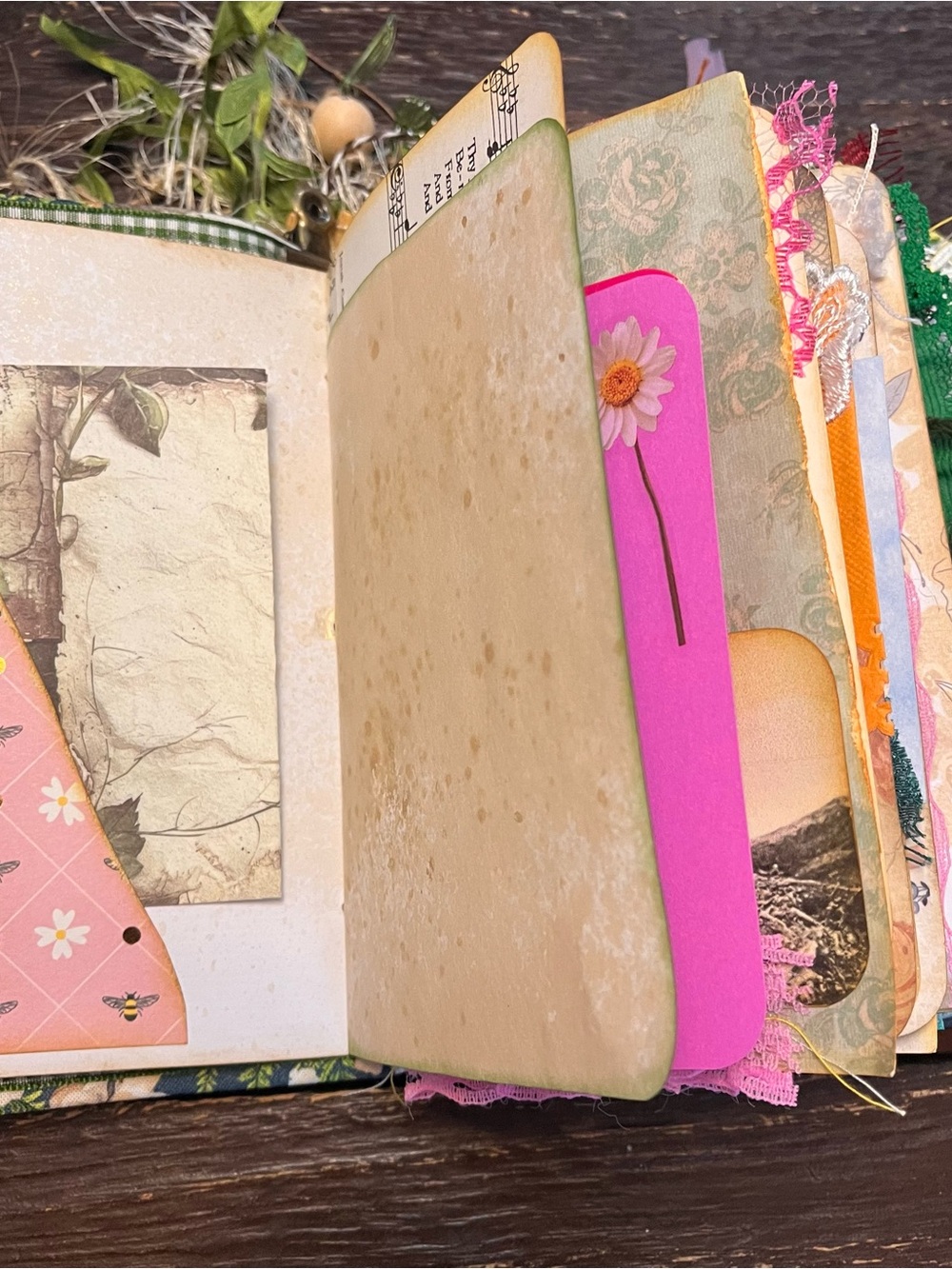 Small Chunky Junk Journal Nature Music Christian Faith Based Softcover 3 Sig - Picture 10 of 16